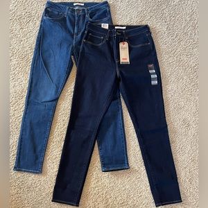 Lot of two women’s Levi’s 721 high rise skinny jeans size 30